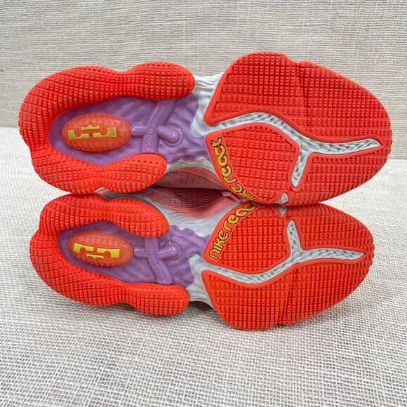 Nike React LeBron Low Hawaii, Aloha Crimson Bliss, Basketball Sneakers, Men 9.5 - Picture 9 of 12